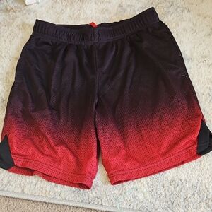 All in Motion Black and Red Gradient Boys Athletic Shorts